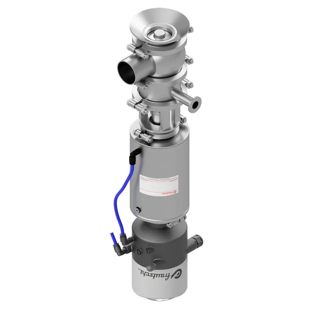 Válvula elevación higiénica fondo tanque antimezcla DN